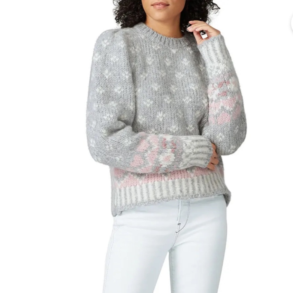 LoveShackFancy Rosie Pointelle Grey/GrayAlpaca Wool Pullover Sweater (S) - Picture 2 of 10